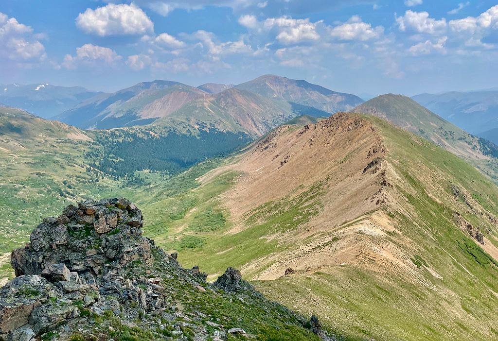 Looking out towards Mount Bethel after leaving the basin to gain The Citadel's southern shoulder.